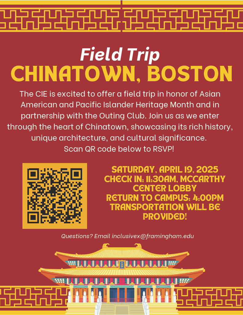 Poster promoting trip to Chinatown Boston