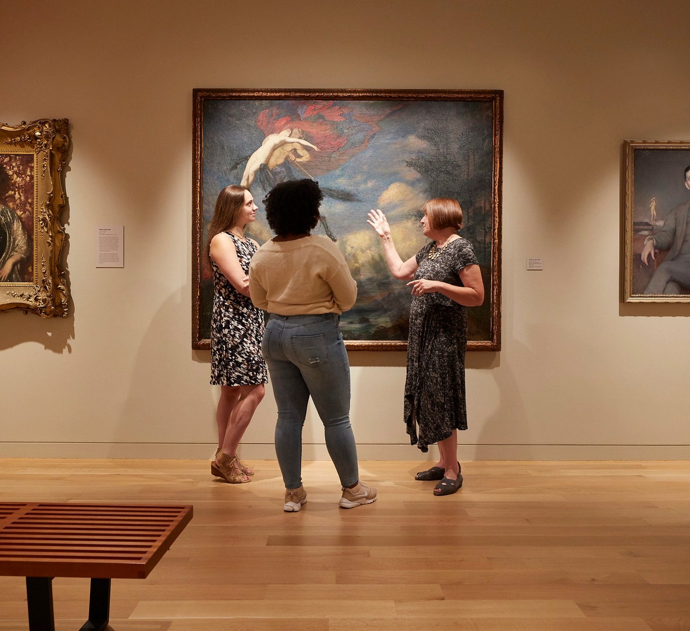 People viewing Art Exhibit