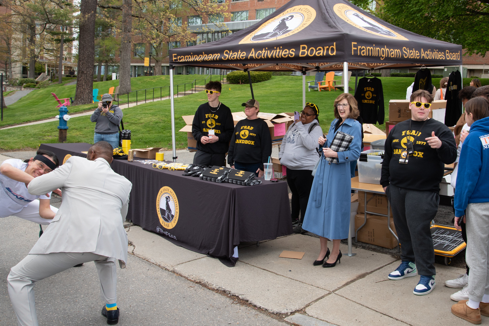 A photo showing the Student Union Activities Board Booth at a previous Sandbox celebration