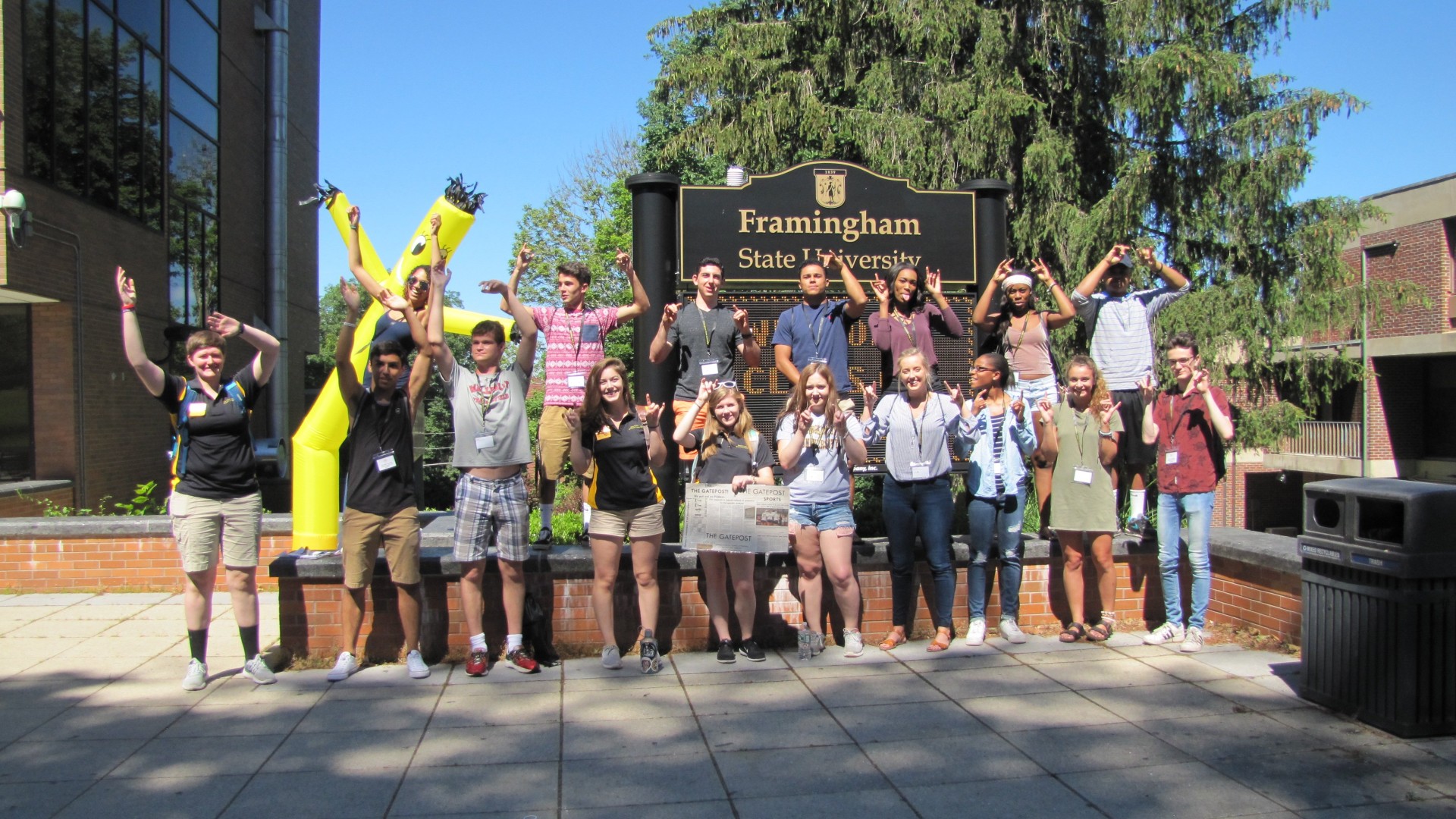 Group of students outside McCarty center