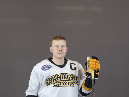 Jake Barcelou in hockey uniform