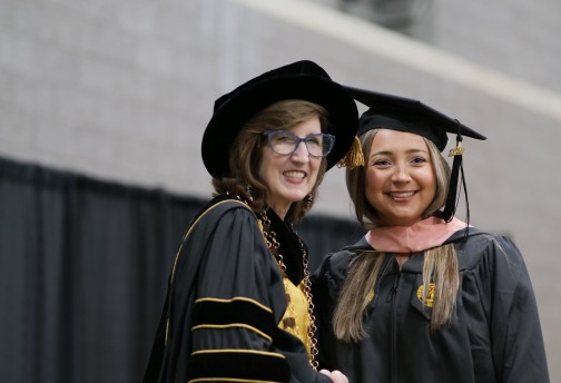 President Niemi and graduate student
