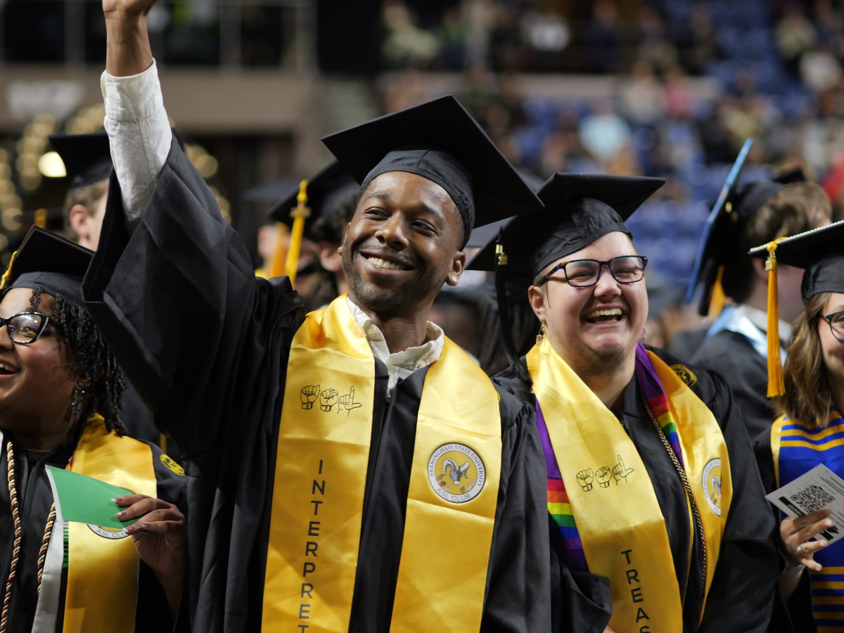 Students at commencement