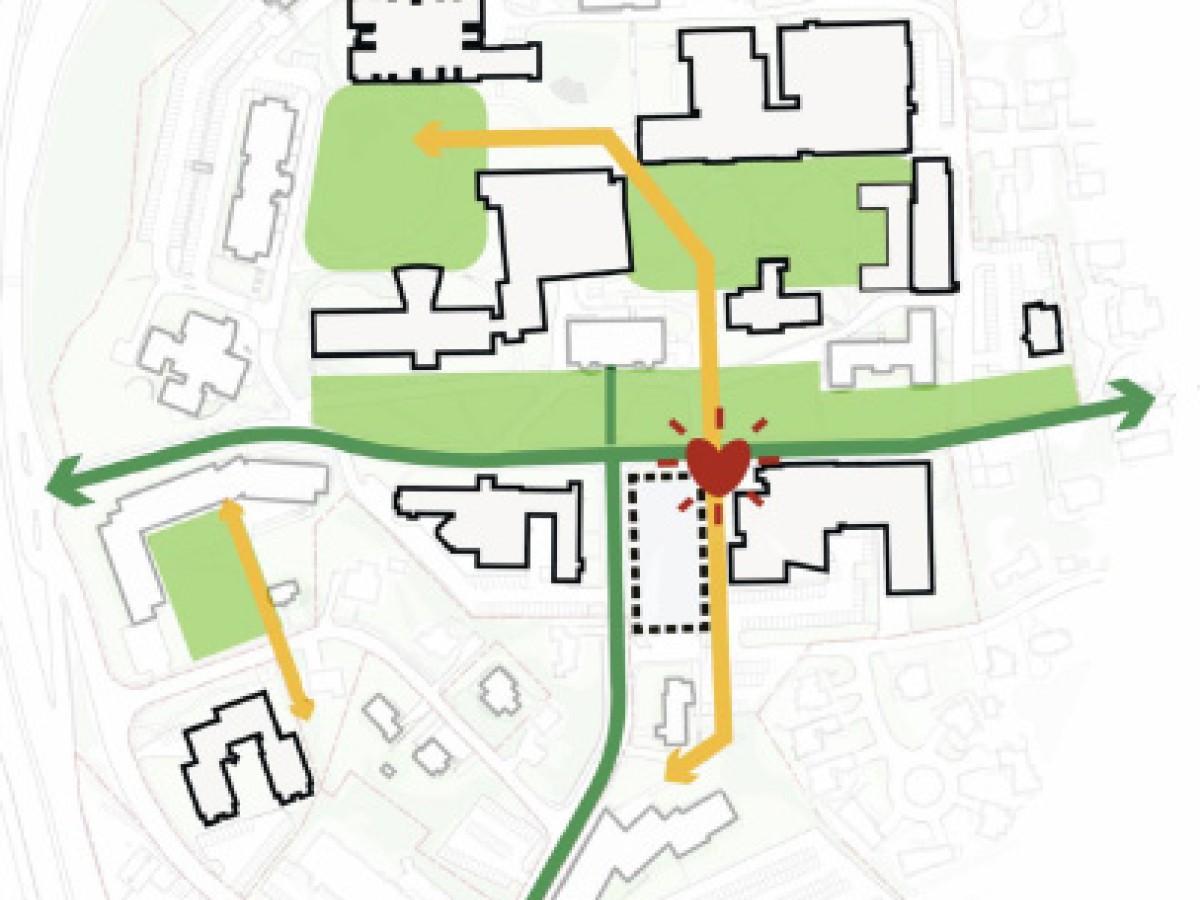 A new heart of campus reinforced by pathways throughout
