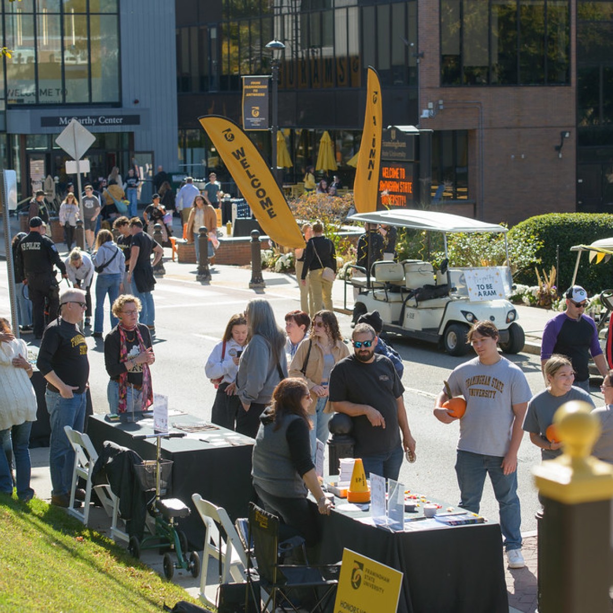 Students and families on State Street at the 2025 Homecoming & Family Weekend